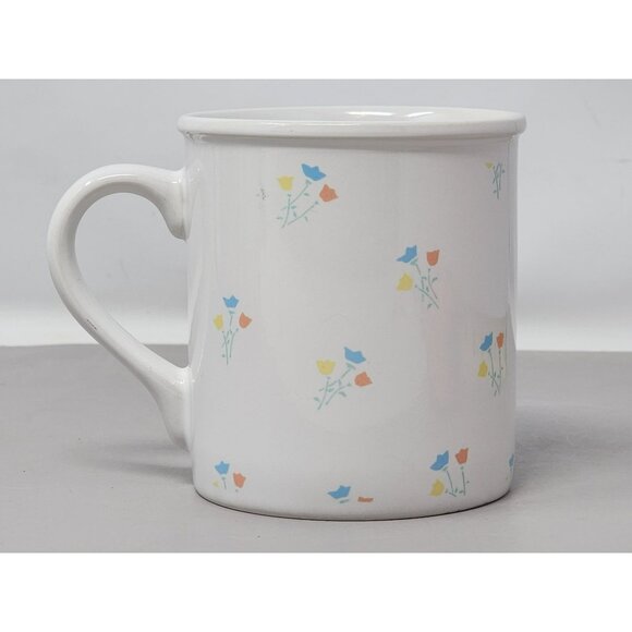 Vintage 1983 Hallmark Mug Mates‎ Ceramic Cup With Floral Print Happy Today - Picture 3 of 9